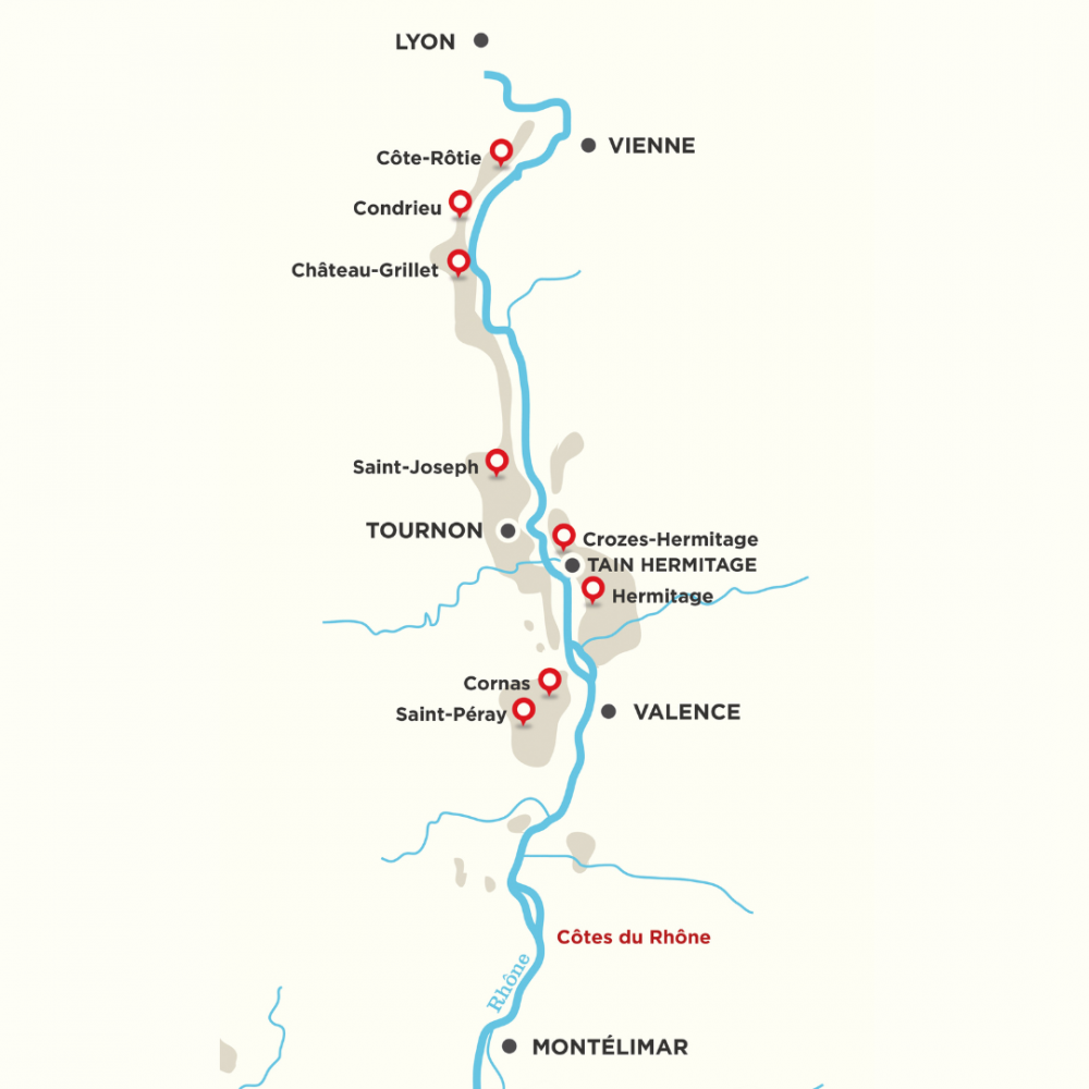 Vignobles de la Vallée du Rhône septentrionale - Source DIVO
